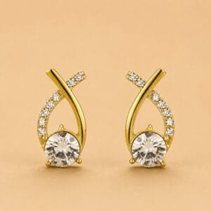 Lumière gold-tone teardrop earrings with clear stones