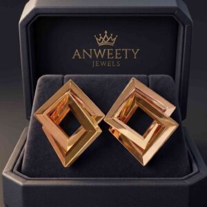 Golden Geometric Statement Earrings