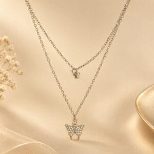 Elara Butterfly Layered Necklace for Women - Anweety Jewels
