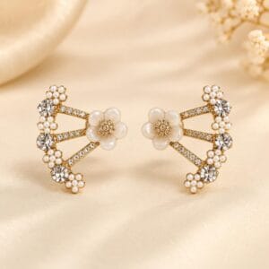 Florina Pearl Flower Earrings for Women - Anweety Jewels