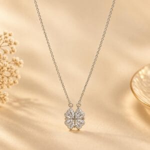 Lunelle Crystal Clover Pendant Necklace for Women - Anweety Jewels