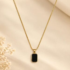 Noira Black Stone Pendant Necklace for Women - Anweety Jewels
