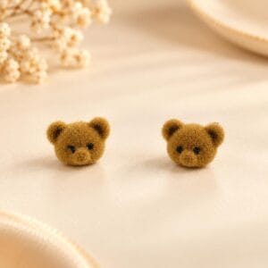 Teddy Bear Stud Earrings - Anweety Jewels