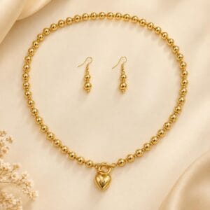 Beaded Heart Necklace Set - Anweety Jewels