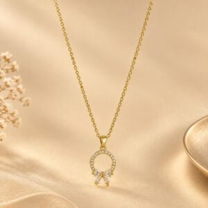 Roselle Crystal Bow Pendant Necklace for Women - Anweety Jewels
