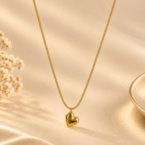 Amorette Puffy Heart Pendant Necklace for Women - Anweety Jewels
