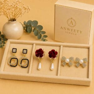 Blush Blossom Earring Combo Set of 3 – Anweety Jewels