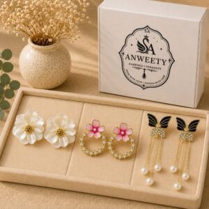 Pearl Glow Earring Combo Set of 3 – Anweety Jewels