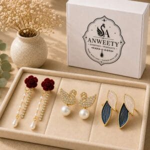 Crystal Bloom Earring Combo Set of 3 – Anweety Jewels