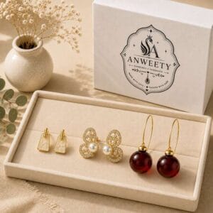Blush Petal Earring Combo Set of 3 – Anweety Jewels